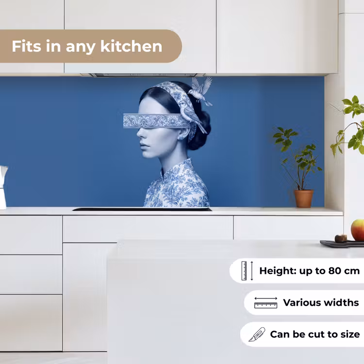 Kitchen splashback - Portrait - Classic - White - Blue — 7