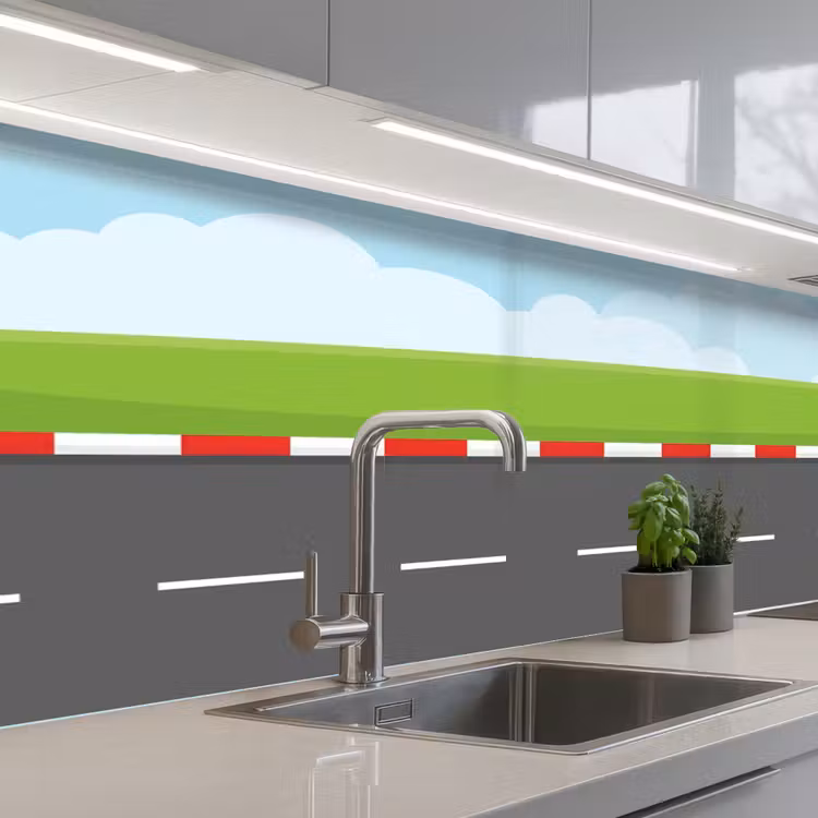 Kitchen splashback - Race track - Illustration - Sports - Colorful — 2