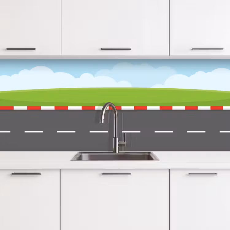 Kitchen splashback - Race track - Illustration - Sports - Colorful — 4