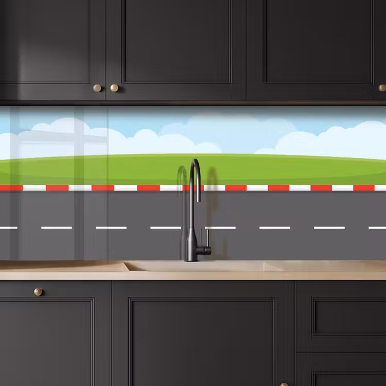 Kitchen splashback - Race track - Illustration - Sports - Colorful — 6