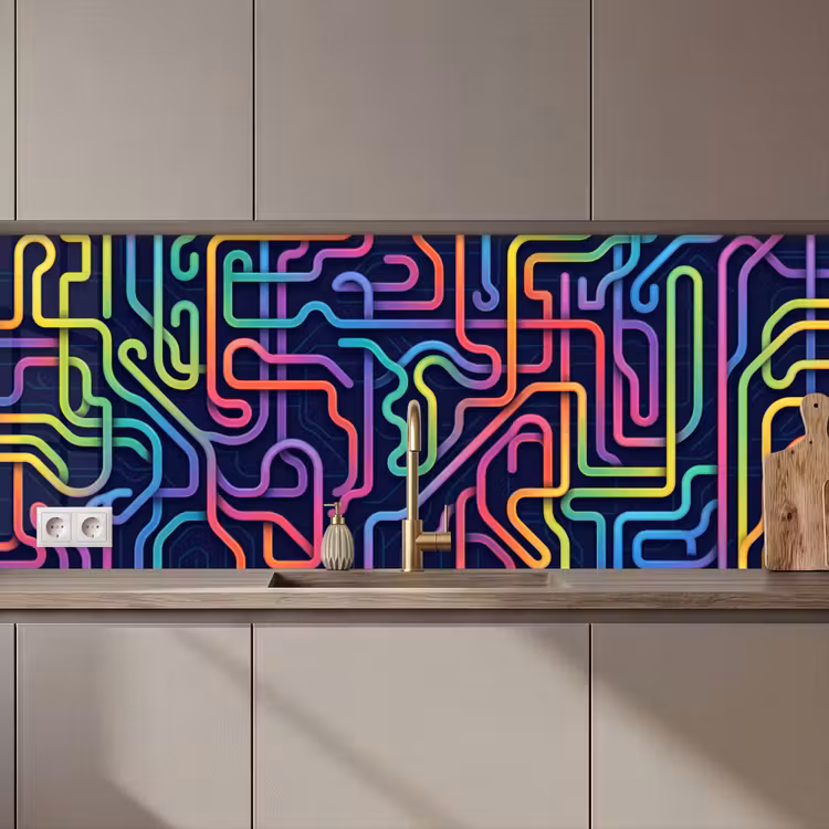 Kitchen splashback - Retro - Abstract - Neon — 1