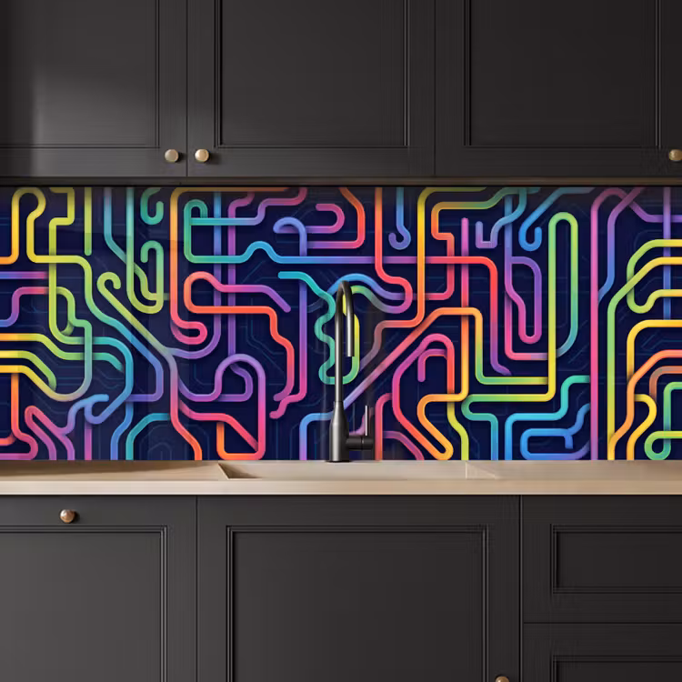 Kitchen splashback - Retro - Abstract - Neon — 6