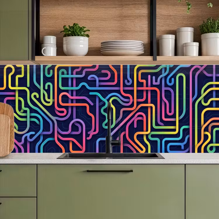 Kitchen splashback - Retro - Abstract - Neon — 8