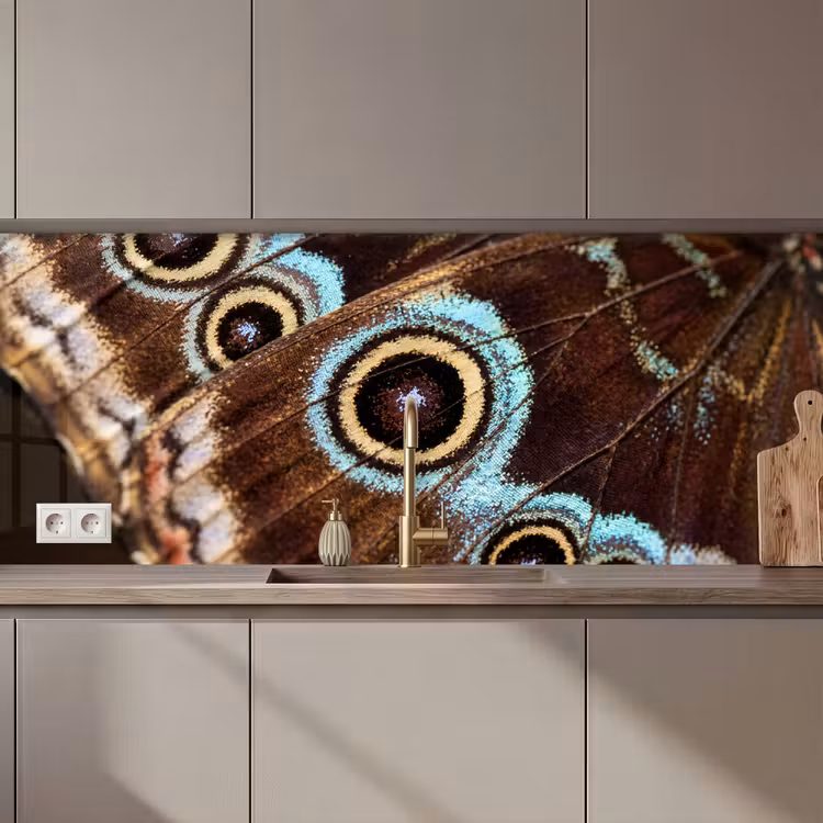 Kitchen splashback - Wings - Butterfly - Blue — 1