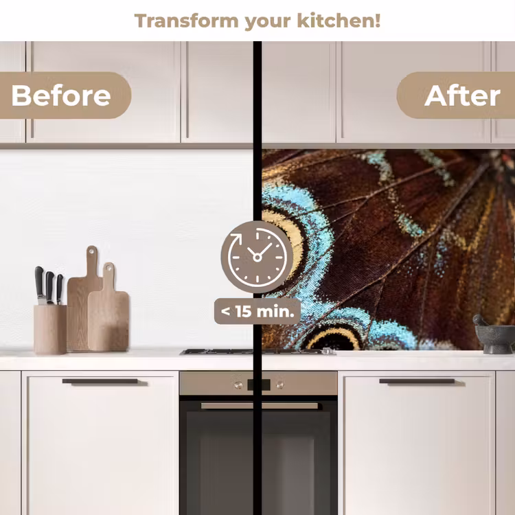 Kitchen splashback - Wings - Butterfly - Blue — 3