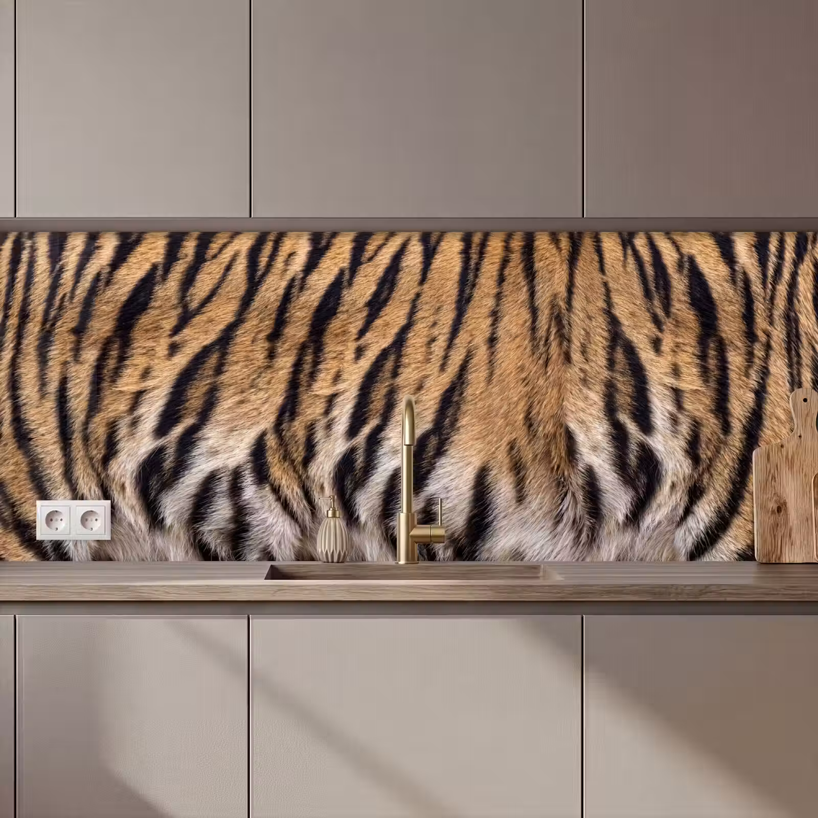Kitchen splashback - Tiger coat - Classic - Black — 1