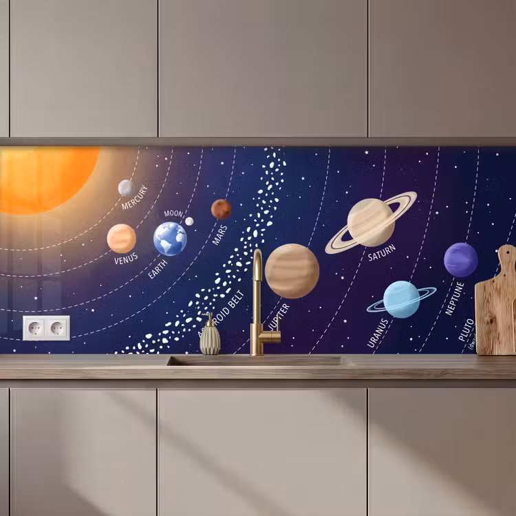 Kitchen splashback - Planetary system - Space - Illustration — 1