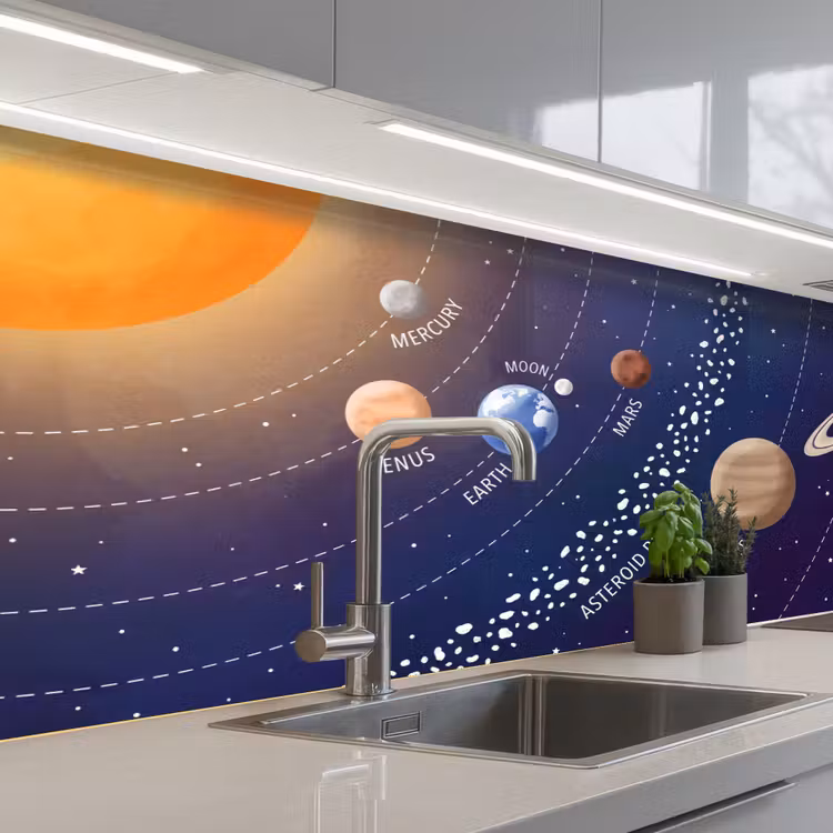 Kitchen splashback - Planetary system - Space - Illustration — 2