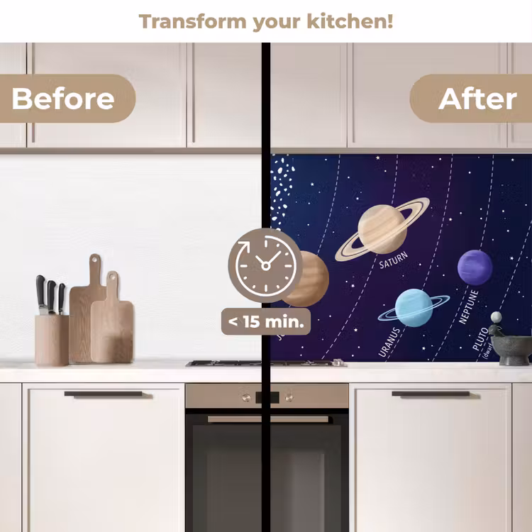 Kitchen splashback - Planetary system - Space - Illustration — 3