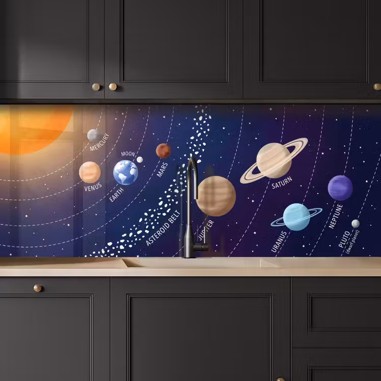 Kitchen splashback - Planetary system - Space - Illustration — 6