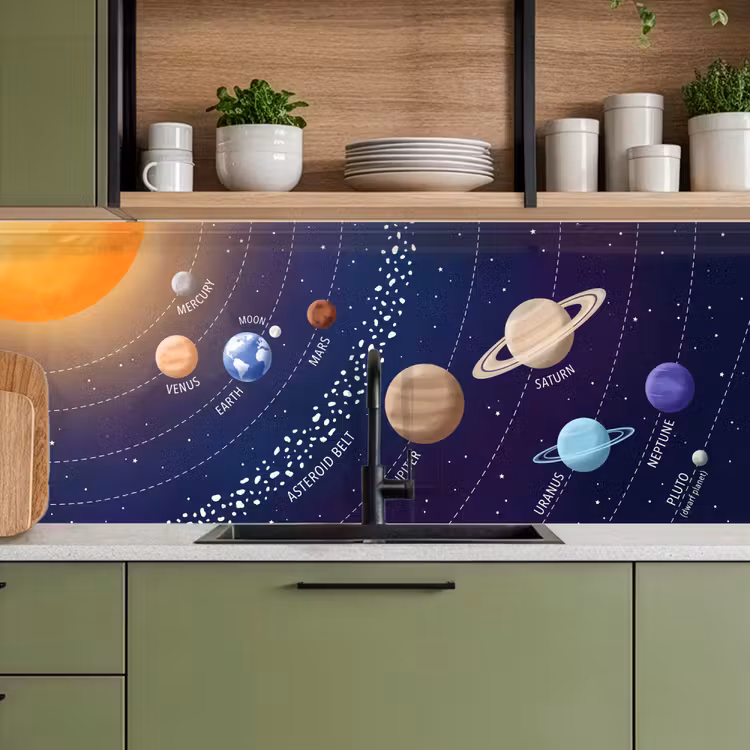 Kitchen splashback - Planetary system - Space - Illustration — 8