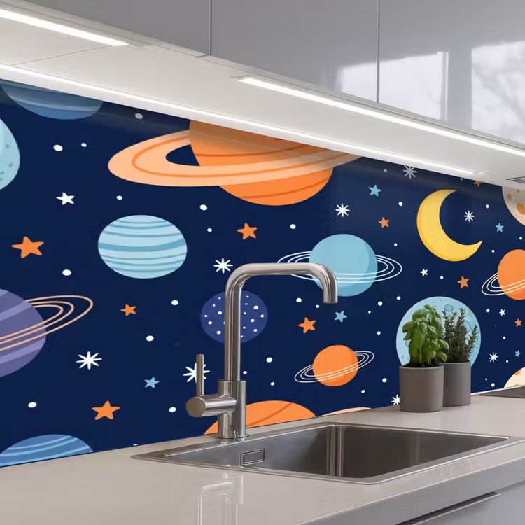 Kitchen splashback - Space - Planets - Colorful — 2