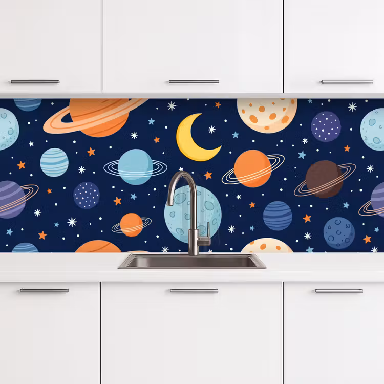 Kitchen splashback - Space - Planets - Colorful — 4