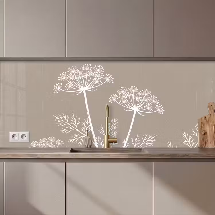 Kitchen splashback - Graphic - Flutesweed - Taupe — 1