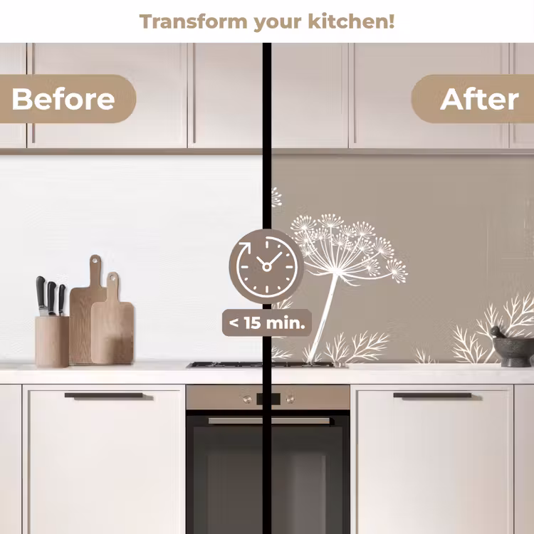 Kitchen splashback - Graphic - Flutesweed - Taupe — 3