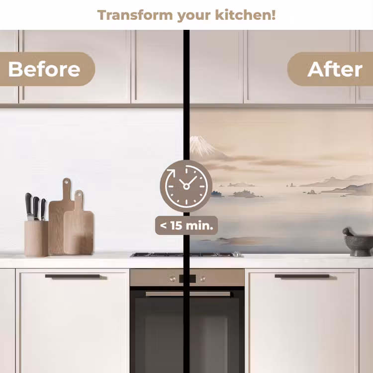 Kitchen splashback - Japanese - Landscape - Beige — 3