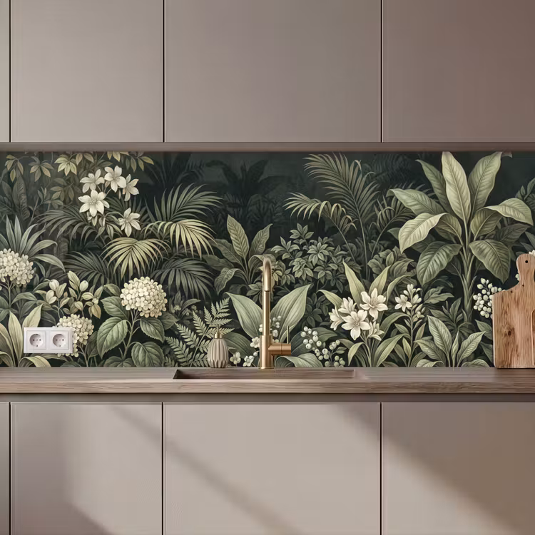 Kitchen splashback - Jungle - Leaves - Botanical - Green — 1