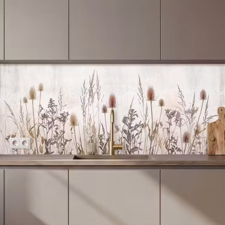 Kitchen splashback - Meadow Flowers - Design - Sepia — 1
