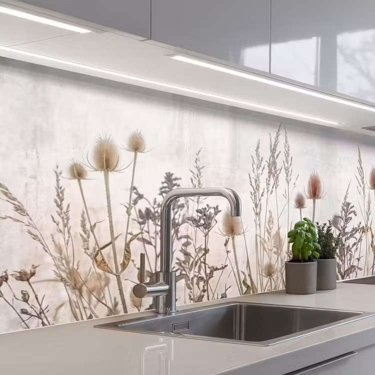 Kitchen splashback - Meadow Flowers - Design - Sepia — 2