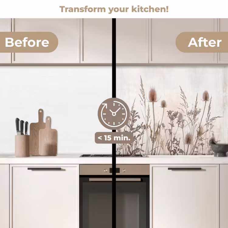 Kitchen splashback - Meadow Flowers - Design - Sepia — 3