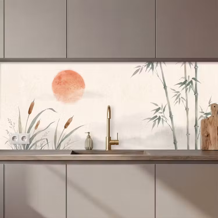 Kitchen splashback - Minimalist - Bamboo - Green — 1