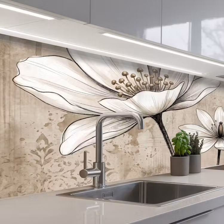 Kitchen splashback - Modern - Design - White — 2