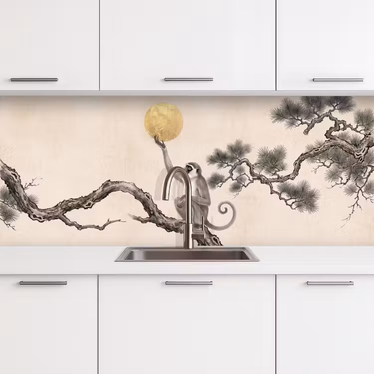 Kitchen splashback - Monkey - Moon - Gold — 4