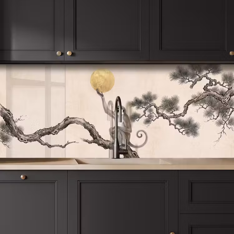Kitchen splashback - Monkey - Moon - Gold — 6