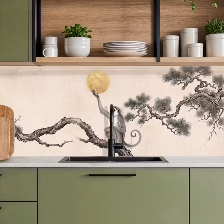 Kitchen splashback - Monkey - Moon - Gold — 8