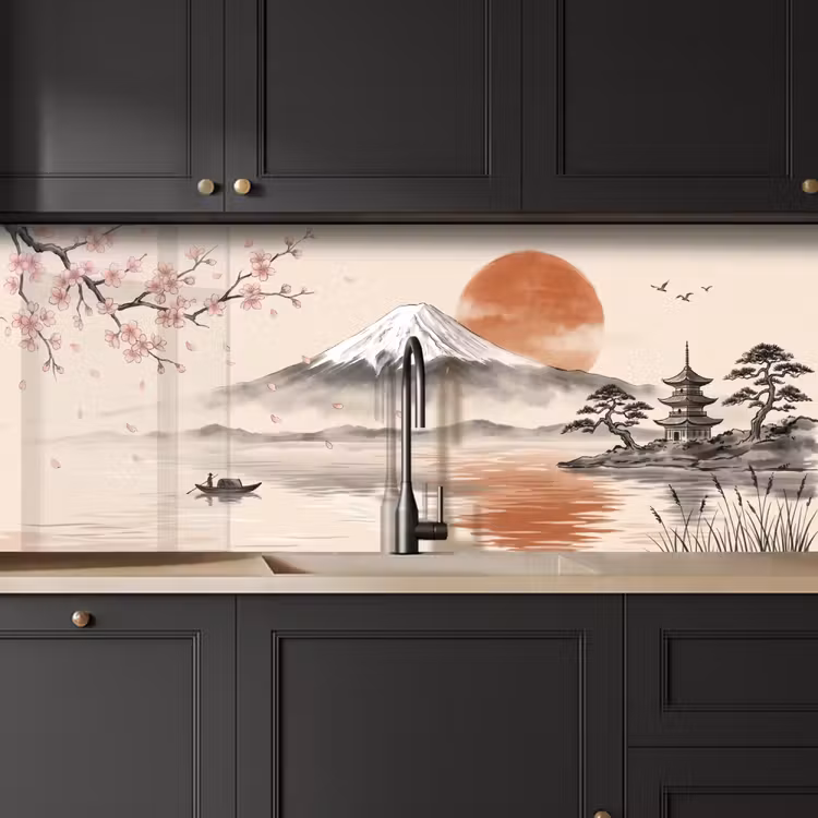 Kitchen splashback - Mountain top - Lake - Blossom — 6