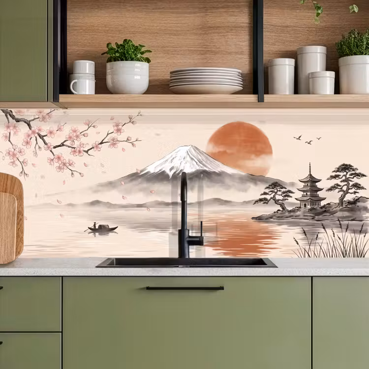 Kitchen splashback - Mountain top - Lake - Blossom — 8