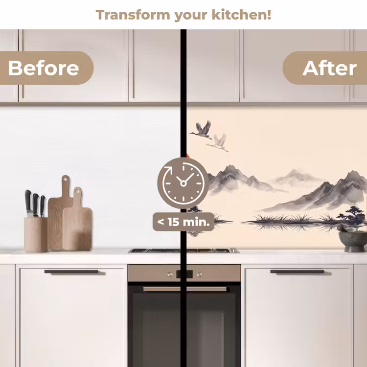 Kitchen splashback - Oriental - Cranes - Landscape — 3