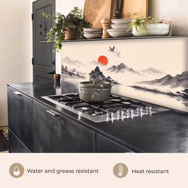 Kitchen splashback - Oriental - Cranes - Landscape — 5