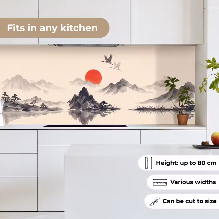 Kitchen splashback - Oriental - Cranes - Landscape — 7