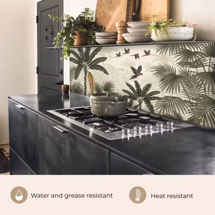Kitchen splashback - Parrots - Jungle - Tropical - Green — 5