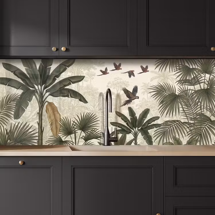 Kitchen splashback - Parrots - Jungle - Tropical - Green — 6