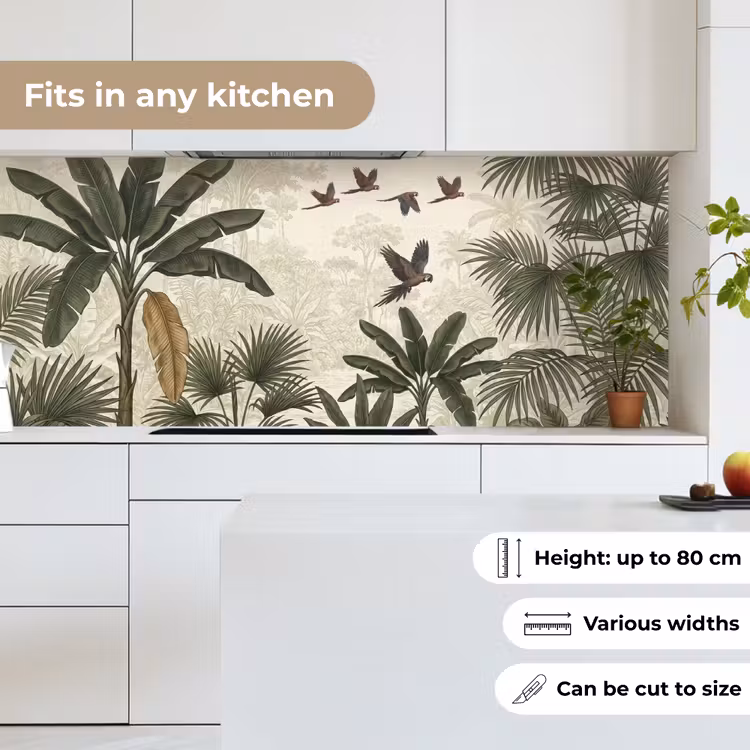 Kitchen splashback - Parrots - Jungle - Tropical - Green — 7