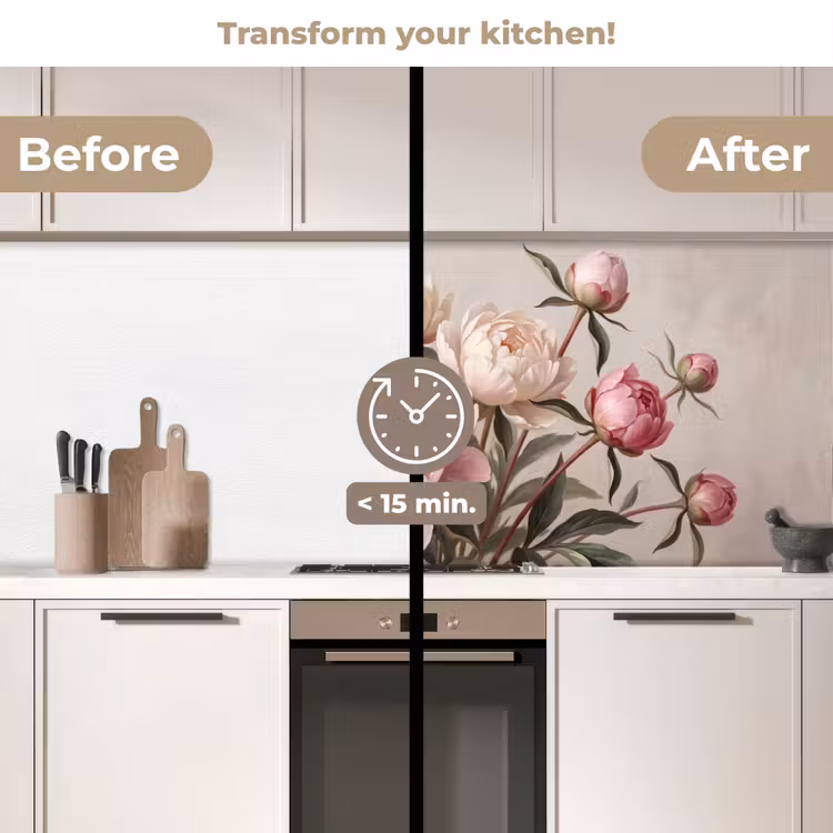 Kitchen splashback - Peonies - Bouquet - Pink — 3