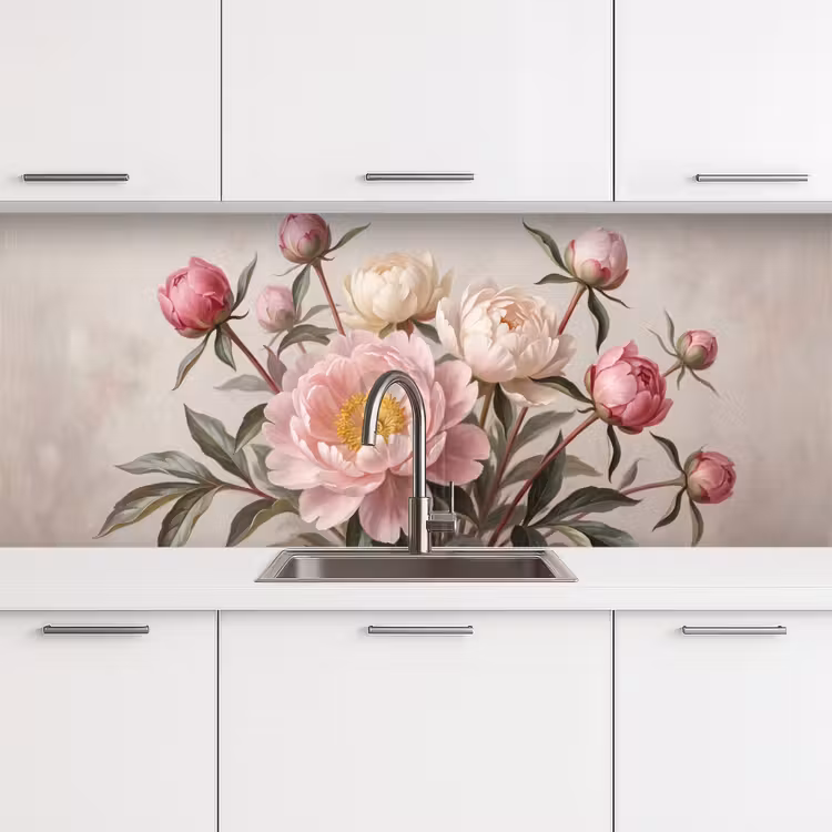 Kitchen splashback - Peonies - Bouquet - Pink — 4