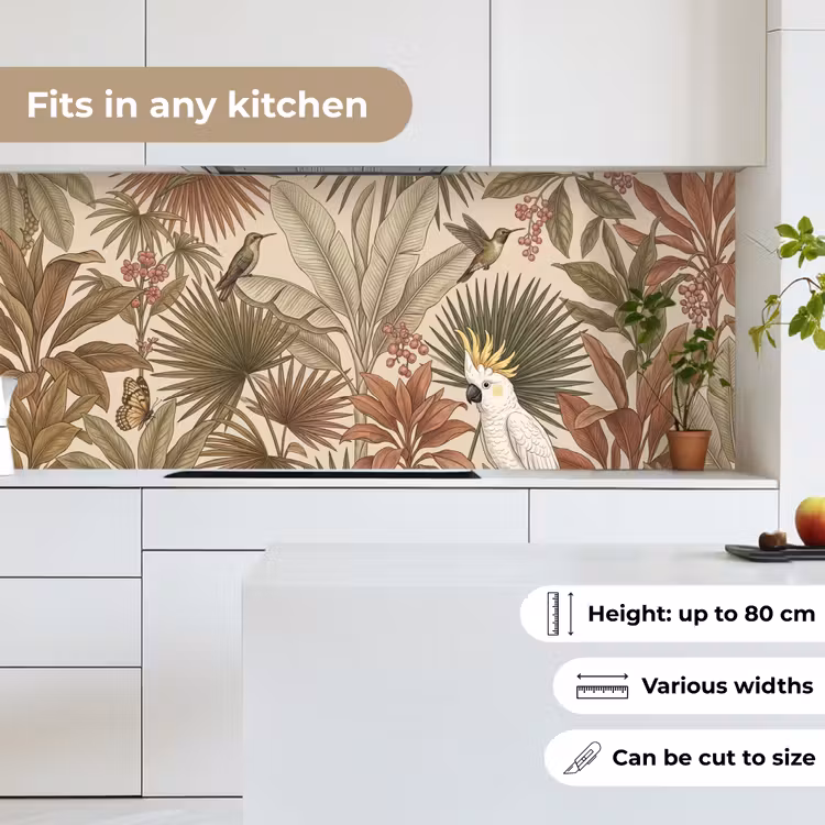 Kitchen splashback - Tropical - Birds - Beige — 7