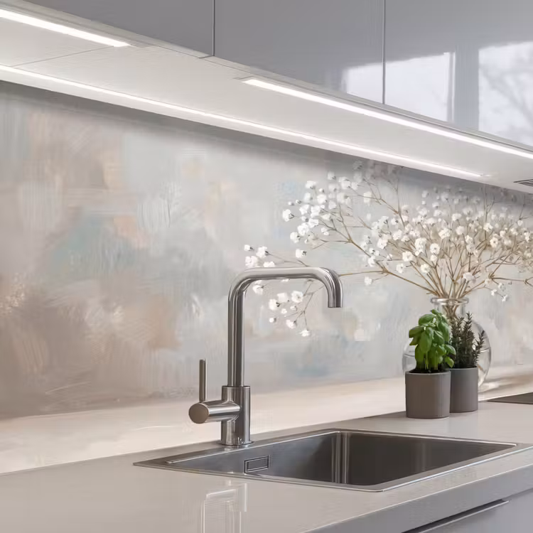 Kitchen splashback - Vase - Gypsophila - White — 2
