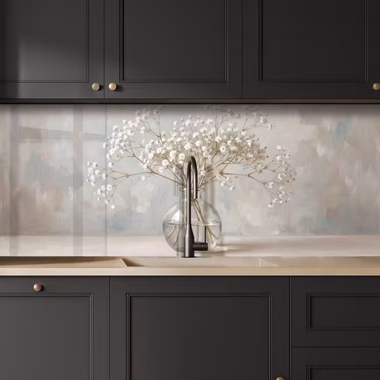 Kitchen splashback - Vase - Gypsophila - White — 6