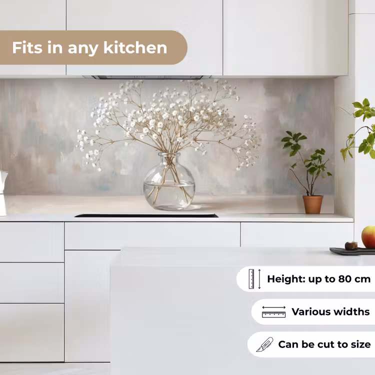 Kitchen splashback - Vase - Gypsophila - White — 7