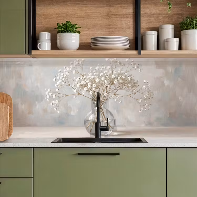 Kitchen splashback - Vase - Gypsophila - White — 8