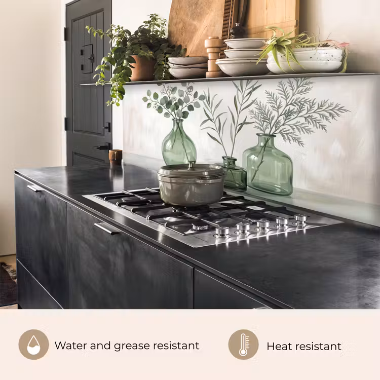 Kitchen splashback - Vases - Leaves - Green — 5