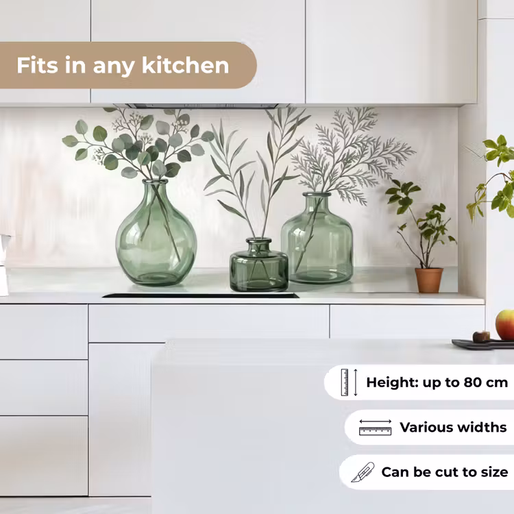 Kitchen splashback - Vases - Leaves - Green — 7