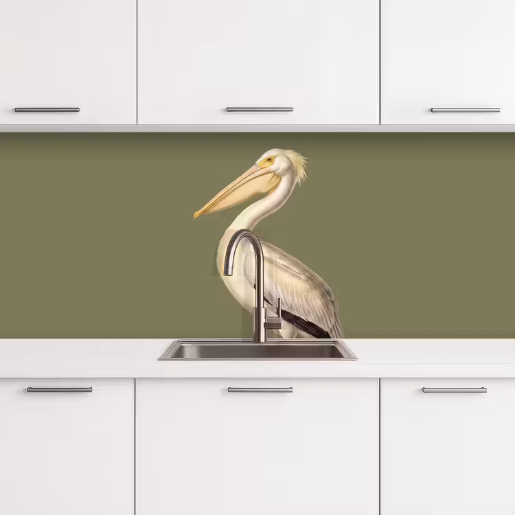 Kitchen splashback - Pelican - White - Bird - Classic - Nature — 4