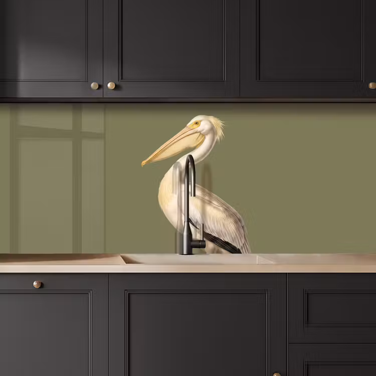 Kitchen splashback - Pelican - White - Bird - Classic - Nature — 6