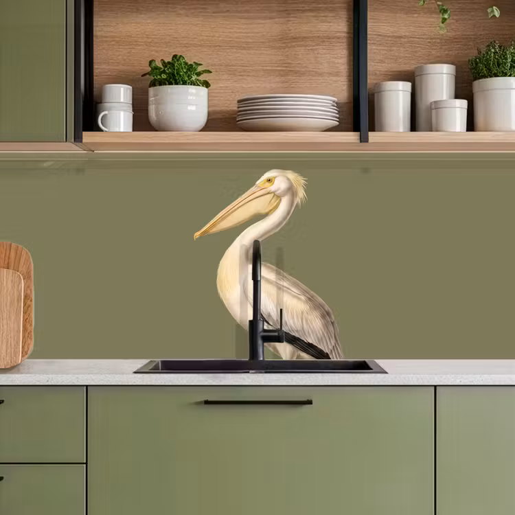 Kitchen splashback - Pelican - White - Bird - Classic - Nature — 8