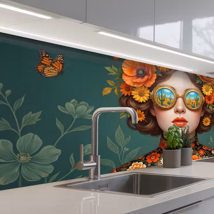 Kitchen splashback - Portrait - Woman - Colorful - Expressive — 2